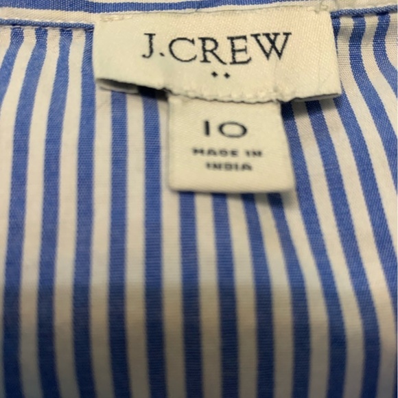 J Crew Factory Blue Pin Striped Cotton Preppy Dress Size 10 - Picture 3 of 4